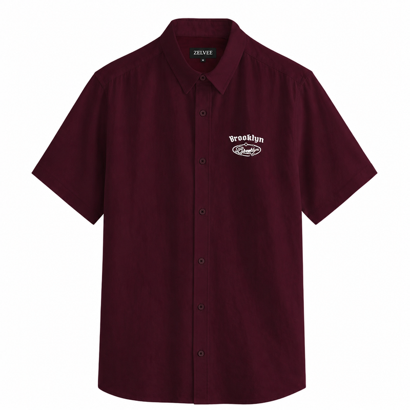 Brooklyn Relaxed Fit Shirt - Burgundy | ZELVEE
