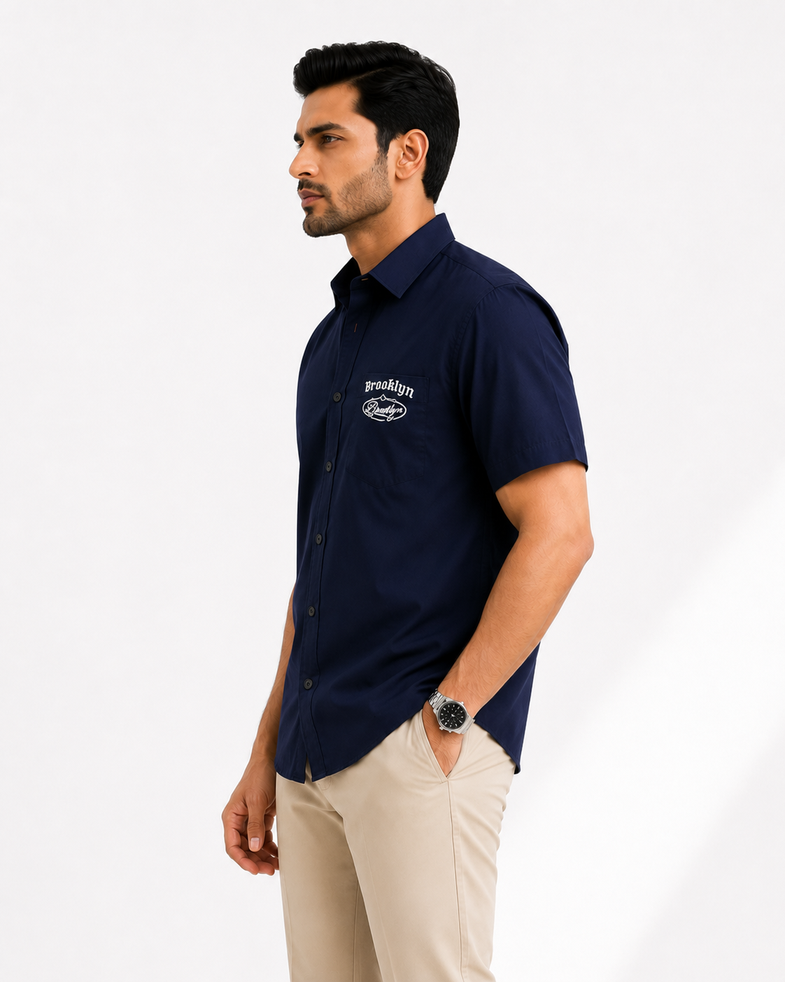 Brooklyn Relaxed Fit Shirt - Navy | ZELVEE