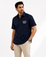 Brooklyn Relaxed Fit Shirt - Navy | ZELVEE