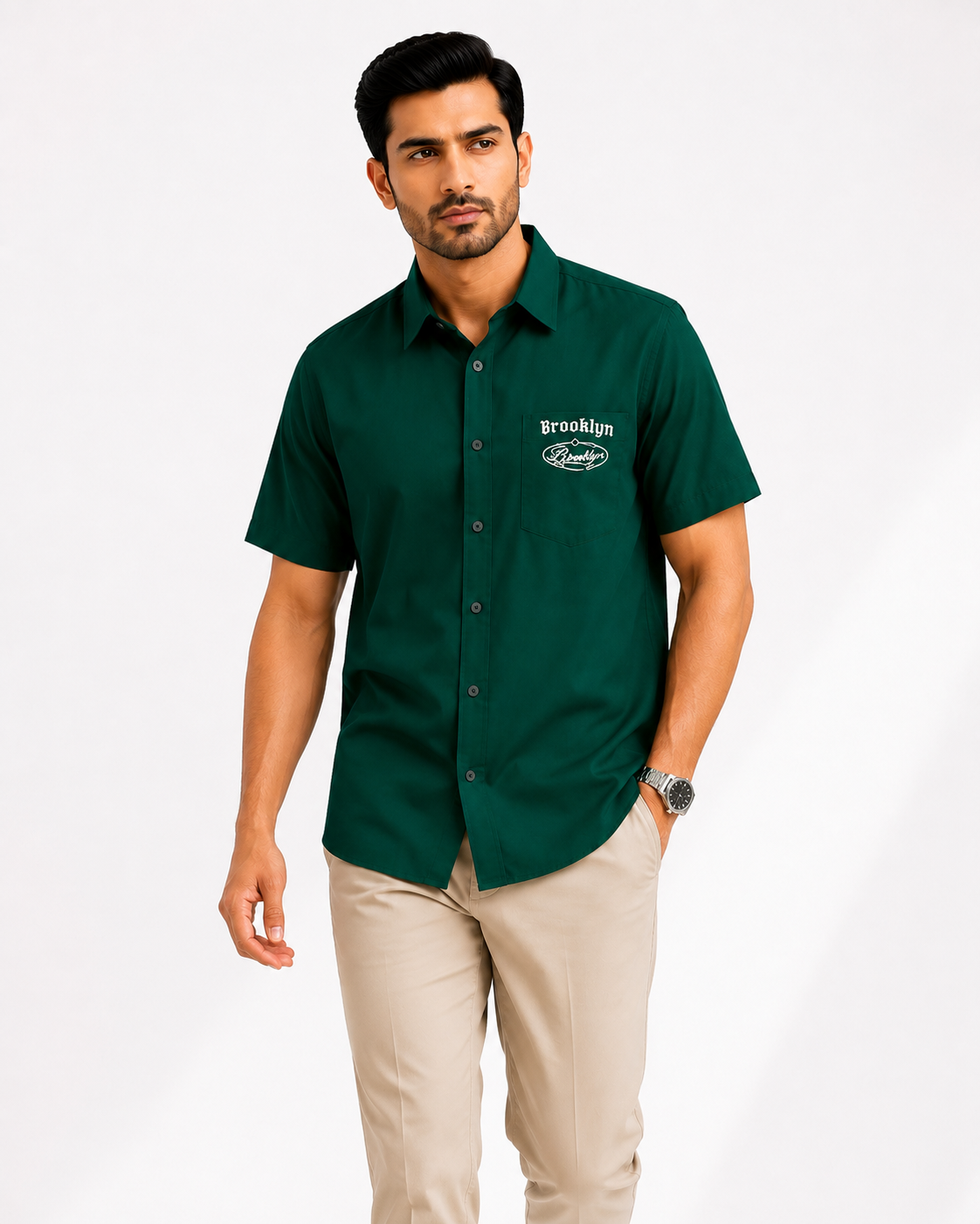 Brooklyn Relaxed Fit Shirt - Bottle Green | ZELVEE