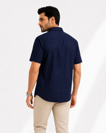 Brooklyn Relaxed Fit Shirt - Navy | ZELVEE