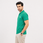 ZELVEE Men's Green Mandarin Collar Polo Shirt
