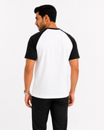 Raglan Henley T-Shirt – White / Black