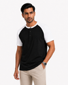 Raglan Henley T-Shirt – Black / White