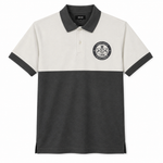 ZELVEE Men's Color Block Polo Shirt – White & Charcoal