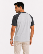 Raglan Henley T-Shirt – Heather Grey / Dark Charcoal