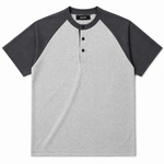 Raglan Henley T-Shirt – Heather Grey / Dark Charcoal