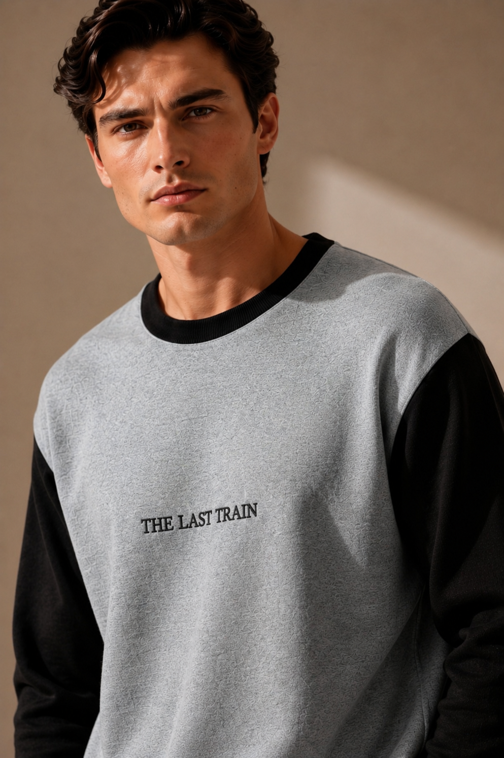 The Last Train Fleece Sweatshirt – Grey & Black