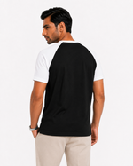 Raglan Henley T-Shirt – Black / White