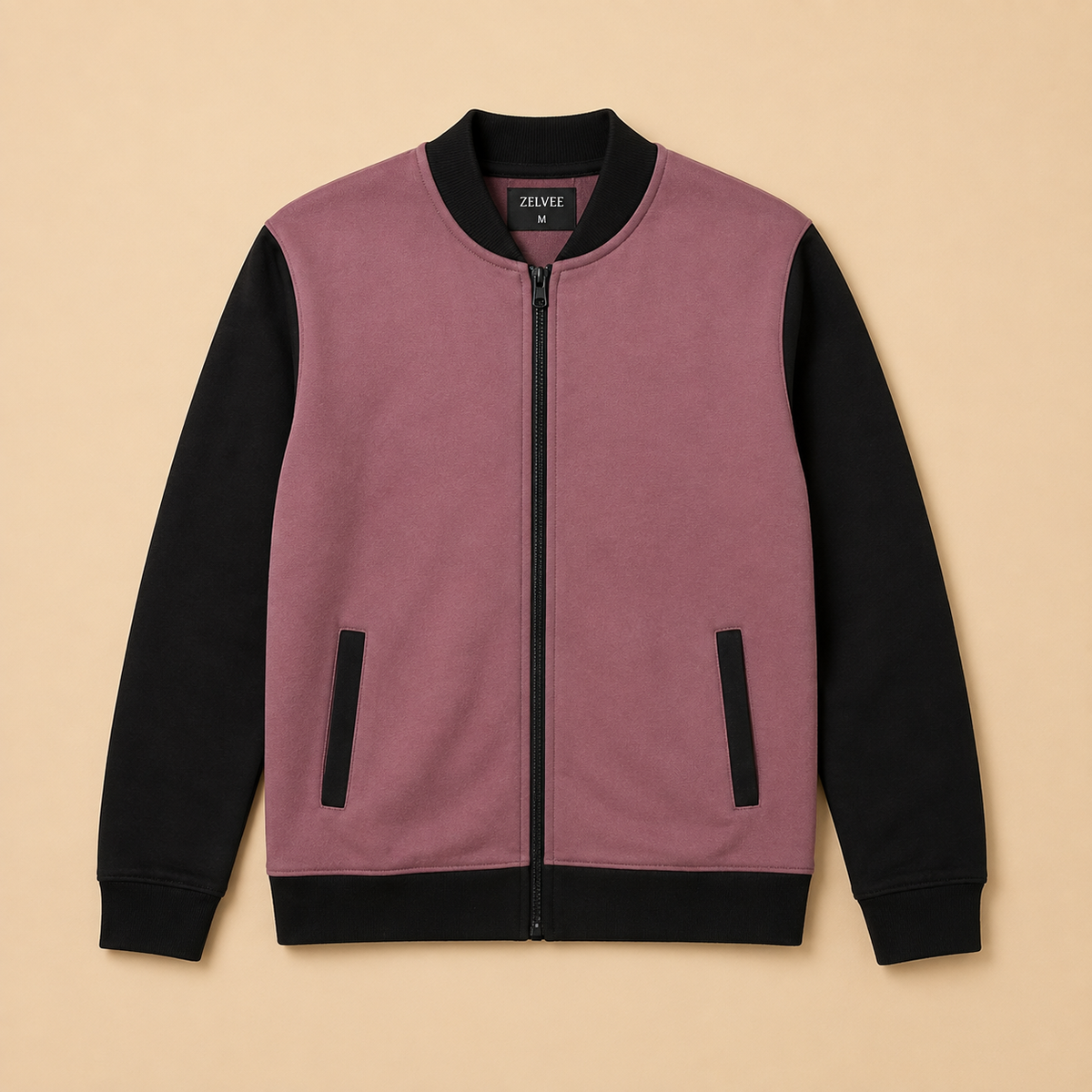 Men's Dusty Rose Fleece Zipper Jacket | Zelvee
