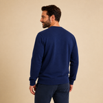 Men’s Mustard & Navy Color Block Fleece Sweatshirt