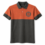 ZELVEE Men's Color Block Polo Shirt – Rust & Charcoal