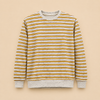 Men’s Striped Fleece Crewneck Sweatshirt – Mustard & Brown