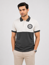 ZELVEE Men's Color Block Polo Shirt – White & Charcoal